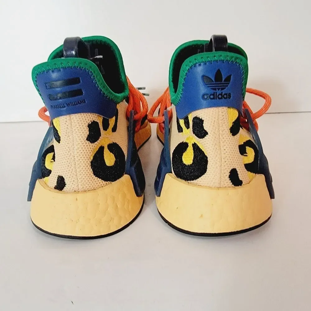 Adidas x Pharrell NMD Hu 'Animal Print' Sneakers Pulse Amber Size 9